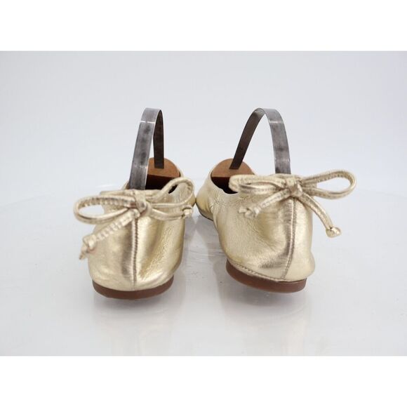 Lucky Brand Emmolise Ballet Flats Size 6.5 Gold Leather Slip On Shoes Comfy - Picture 6 of 11